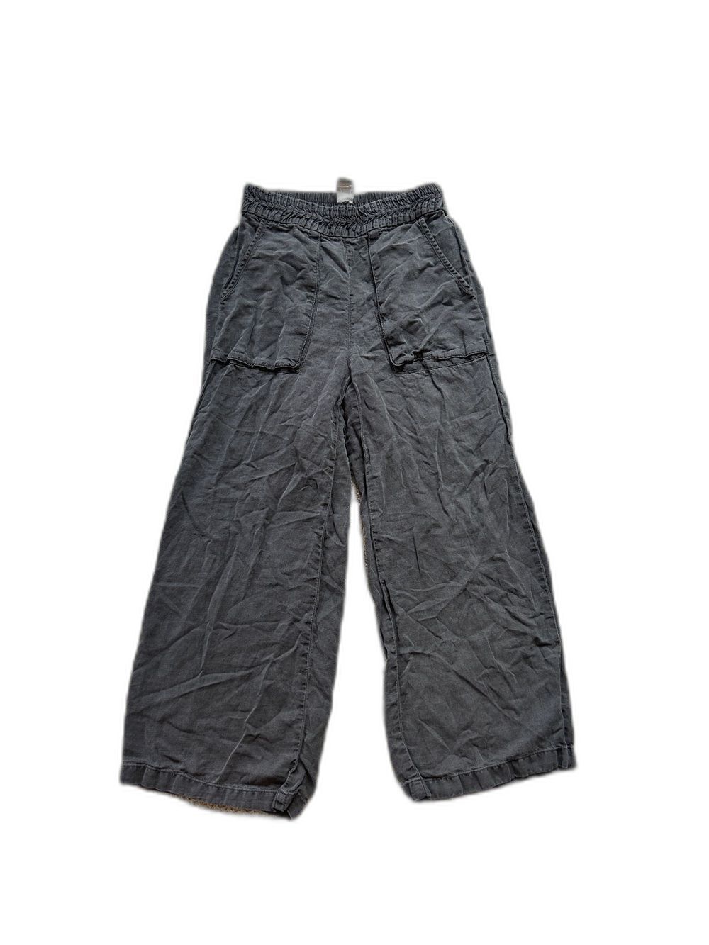 Joie Grey/washed black Wide-Leg Cargo Linen Blend pants